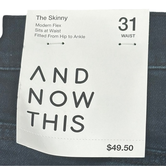 And Now This Men’s Distressed The Skinny Modern Flex Jeans Dark Wash Size 31 - Picture 10 of 14